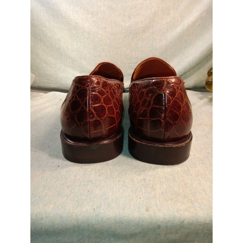 Mezlan Size 10 M  Crocodile Brown Loafer Spain Dress Shoes MEN'S